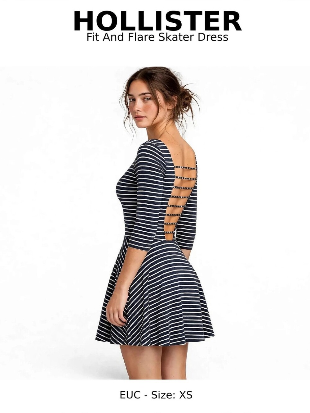 Hollister Striped Fit And Flare Skater Dress